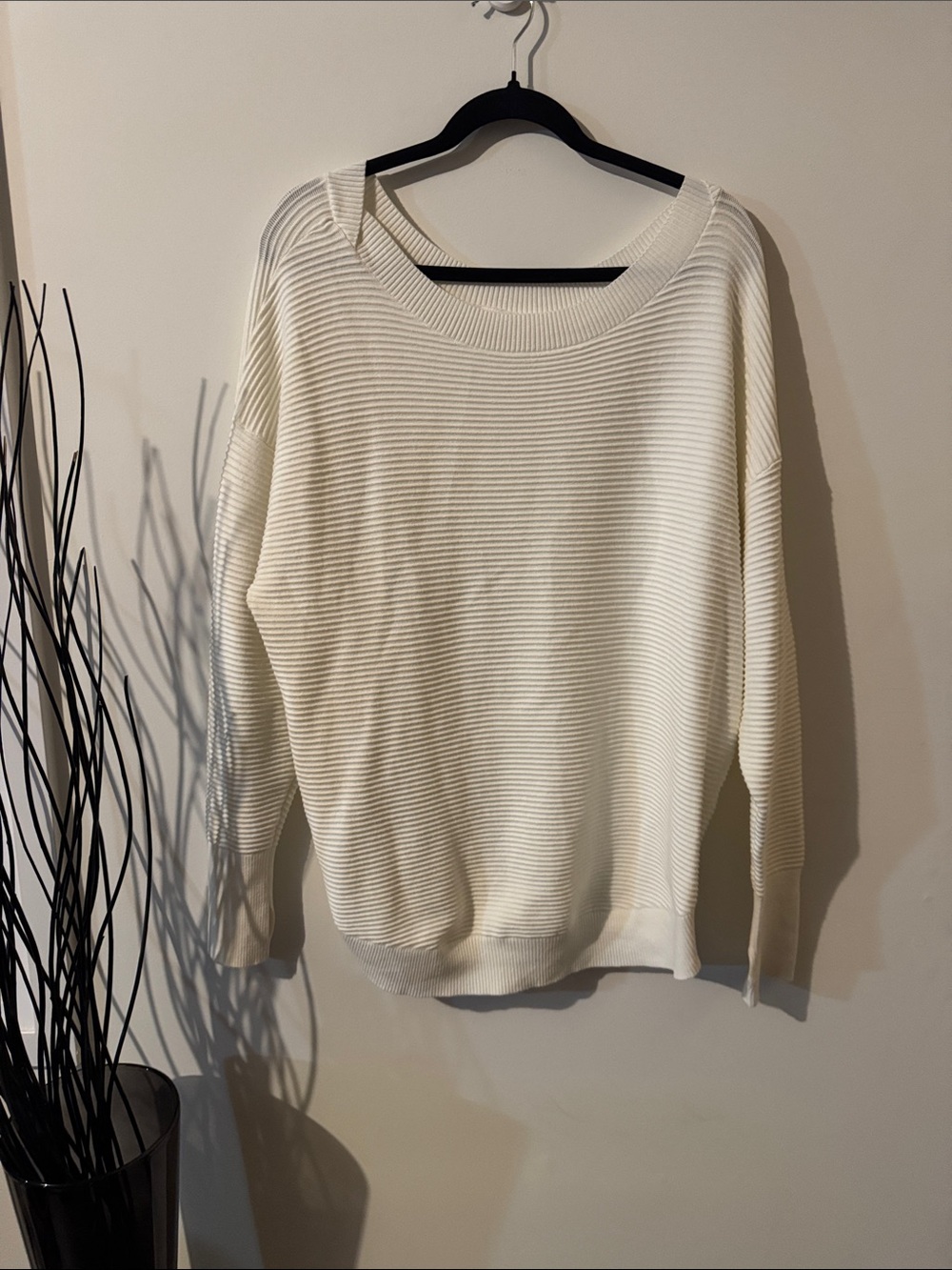 Aerie Women's Cream Ribbed Knit Sweater